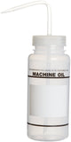 SP Bel-Art Safety-Labeled 2-Color Machine Oil (No Diamond) Wide-Mouth Wash Bottles; 500ml (16oz), Polyethylene w/Natural Polypro