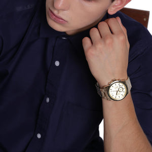A?X ARMANI EXCHANGE Men's Chronograph Gold-Tone Stainless Steel Bracelet Watch (Model: A|X2099)