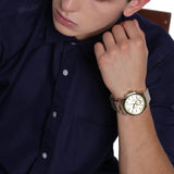 A?X ARMANI EXCHANGE Men's Chronograph Gold-Tone Stainless Steel Bracelet Watch (Model: A|X2099)