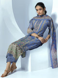 Libas Women'S Linen Kurta Sets (48867_Blue_L)