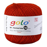 golo Crochet Thread Size 10 Cotton Yarn for Tatting Lace Thread Red Yarn 637