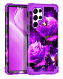 Hekodonk for Galaxy S22 Ultra Case,Three Layer Heavy Duty Shockproof Protection Hard Plastic+Soft Silicone Full Body Drop Protec