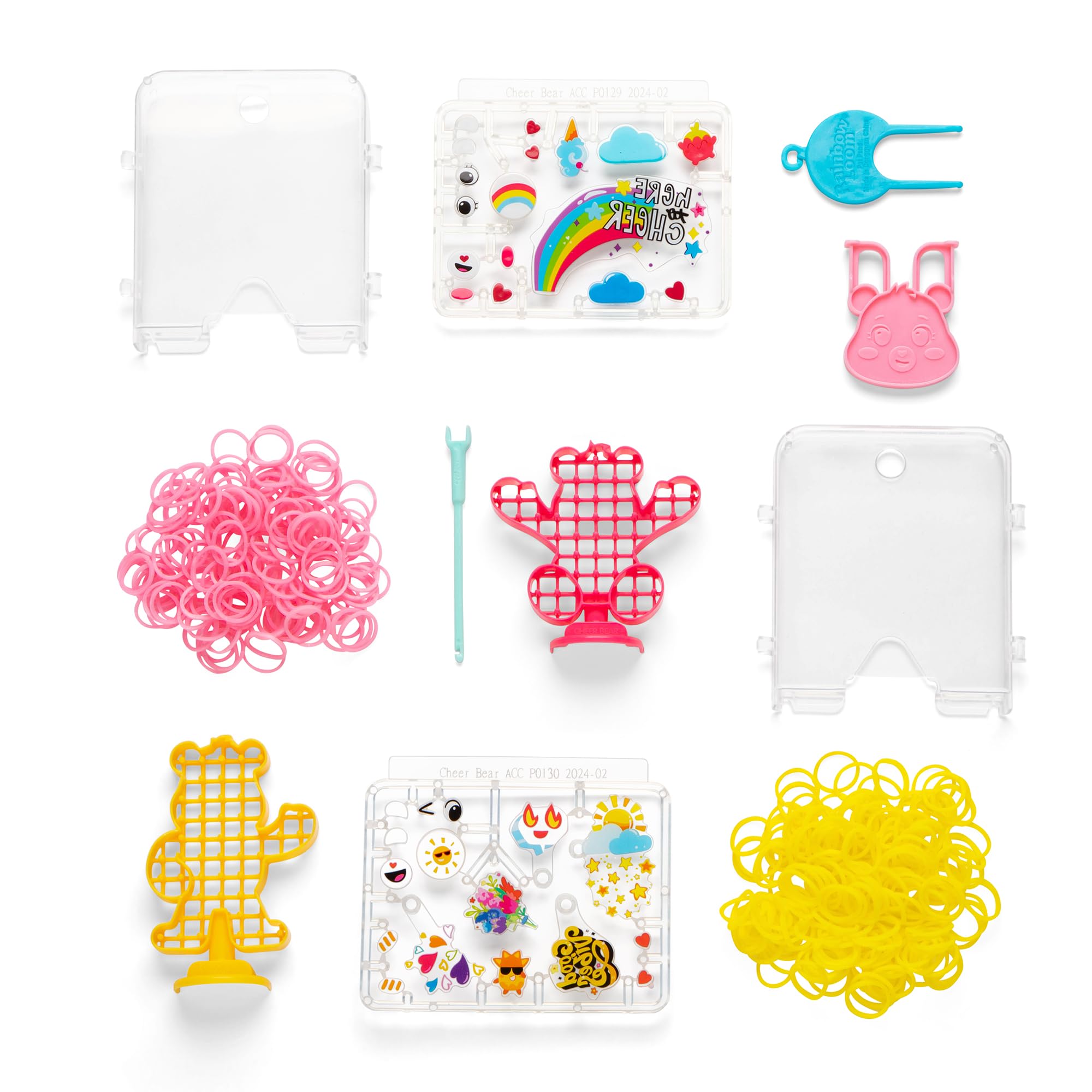 Rainbow Loom: Care Bears Loomies - Cheer Bear & Funshine Bear, Rubber Band DIY Character Kit, Exclusive Cheer Bear Loom, Craft A