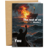 RYYike Hilarious Coworker Leaving Card, Funny Sinking Ship Farewell Card for Coworker, Going Away Gift for Work Friend