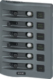 Blue Sea Systems 4376 WeatherDeck 12V DC Waterproof Circuit Breaker Panel - Gray, 6 Positions