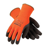 PowerGrab Thermo 411400/L HiVis Seamless Knit Acrylic Terry Glove with Latex Micro Finish Grip on Palm and Fingers