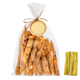 Cellophane Bags, 7 x14 Clear Cellophane Treat Bag With Twist Ties, Cello Bags 100 PCS