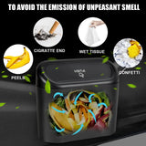 EnthuLove 2 Packs Mini Car Trash Can Bin with Lid and 150pcs Trash Bags,Car Trash Can Bin,Car Garbage Trash Can Storage for Fron