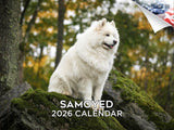 2025 2026 Samoyed Calendar - Dog Breed Monthly Wall Calendar - 12 x 18 Open - Thick No-Bleed Paper - Giftable - Academic Teacher