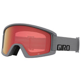Giro Semi Asian Fit Ski Goggles - Snowboard Goggles for Men, Women & Youth - Grey Wordmark Strap w/Amber Scarlet/Yellow Lenses