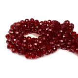 Chengmu 4mm Rondelle Glass Beads for Jewelry Making, Faceted Briolette Crytal Spacer Beads for Bracelet Necklace Earring, Deep R