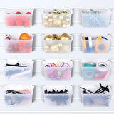 Unittype 12 Pcs Storage Bin Plastic Slatwall Bins, Transparent
