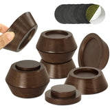Fasonla Bed Risers, Furniture Risers (Set Of 8) Lifts Height 1, 2, 3 Or 4, Solid Natural Wood Risers, Non-Slip Recessed 