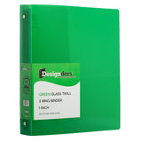 JAM PAPER Plastic 1 inch Binder - Green 3 Ring Binder - Sold Individually