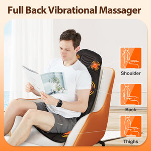 comrelax Massage Seat Cushion with Heat, Back Massager for Chair, Chair Massager for Full Body Massage, Deep Tissue Vibration Pa