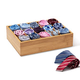 GOBAM Bamboo Closet Drawer Divider - Storage Organizer with 15 Compartments, Drawer Organizer, Storage Box for Belts, Ties, Bras