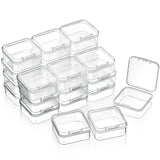 SATINIOR 24 Packs Small Clear Plastic Beads Storage Containers Box with Hinged Lid for Storage of Small Items, Crafts, Jewelry, 