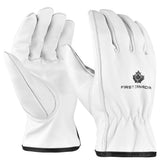 First Canadian 12 Pair Heavy Duty Leather Work Gloves for Men & Women - Cowhide Construction & Yard Leather Gloves - Puncture Re