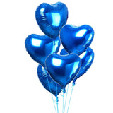 Rozi Decoration 18 inches Blue Heart Shape Party Decorative Foil Balloon Pack of 10 Pcs (71206)