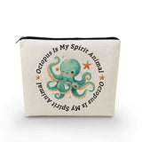 YULUENZE Funny Octopus Makeup Bag Toiletry Zipper Pouch Inspirational Gift Octopus Is My Spirit Animal Cosmetic Bag for Octopus 