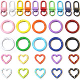 KSYN KO-KO 60PCS Colorful Keychain Clasp - 3 Styles Spring O Ring, Heart Clasps, Lobster Claw Clasps for DIY Crafts, Keychains, 