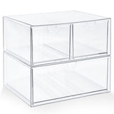 Prsildan Acrylic Drawer Makeup Organizer with 3 Drawers, Clear Stackable Storage for Baby Bottles, Craft, Jewelry & Hair Accesso