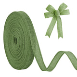 JaoZuyard Sage Green Burlap Ribbon 1/2 inch X 20 Yard Natural Linen Woven Ribbon DIY Handmade Wired Edging Production Wreath Hol