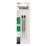 Schmidt P900 Ballpoint Tc Ball Parker Style Refill Medium, Black, 2 Pack Blister (SC58135)
