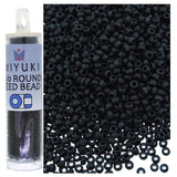 Miyuki Round Seed Beads Size 15/0 8.2g Matte Black