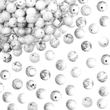 TOAOB 100pcs White Howlite Stone Beads 8mm Gemstone Round Spacer Loose Stone Beads for Jewelry Making