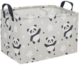 DDBASKET Kids Basket Panda Storage Bins for Girls Rectangular Baby Gift Baskets Cute Toy Storage Bin Box Organizer Book Shelf Ba