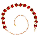 Redhorns Metal Chain Belt For Women Multiple Stone Studded Design Slim Saree Belt For Ladies Free Size (Ld172N_Red)
