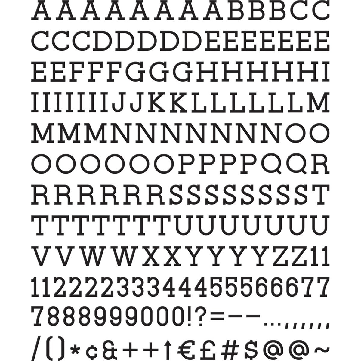 American Crafts DCWVE Die Cuts with A View 1 Letter Pack Letterboard-Black (188 pcs) LP-006-00017