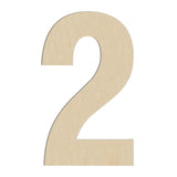 HILAZA 17 Inch Large Wooden Number 2, 1/4 in Thick Big Wood Letter for Wall Decor Crafts