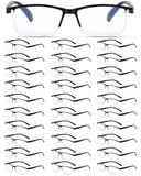30 Pcs Reading Glasses Men Bulk Blue Light Blocking Spring Hinges Half Frame Reading Glasses for Men Women(Black,2x)