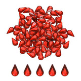 MECCANIXITY 100PCS Flat Back Acrylic Teardrop Gems 6x10mm Artificial Rhinestones for DIY Crafts Bead Wedding Party Face Painting