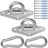 Feanron Hammock Hooks 2 Pack, Heavy Duty Hammock Hanging Kit, M10 304 Stainless Steel Pad Eye Hanging Hooks for Porch Swing Hang
