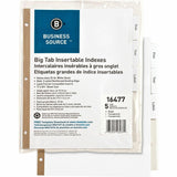 Business Source 16477 Index Dividers, 5Tab, 11Inch x81/2Inch , White Stock/Clear Tabs