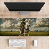 dhakalrlde Cowboy Cat Gaming Mouse Pad, Funny White Cats Riding a Horse Large Desk Mat for Computer, Extended Keyboard Laptop Mo