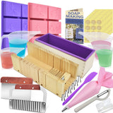 Artcome Soap Making Kit Complete DIY Soap Making Supplies with 42oz Silicone Loaf Mold, Wooden Cutting Tools, Honeycomb Molds,