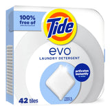 Tide evo Free & Gentle Tiles FragranceFree Hypoallergenic Laundry Detergent Fiber Tiles for Sensitive Skin Works on 100% of Com