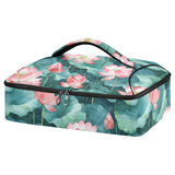 SyXIOP Insulated Casserole Carrier Bag Watercolor Pink Water Lily Flowers