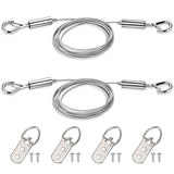 Karosom Picture Hanging Wire Kit - 25kg Load Capacity, 2 Pack Adjustable Stainless Steel Wire Rope with D Ring, for Hanging Mirr