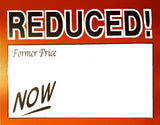 25 Reduced 7 x 5.5 Writable Paper Retail Store Price Signs Heavy Duty Cardstock Fluorescent Orange