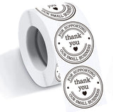 1.5 Round Thank You Stickers - Printed Thank You for Supporting Our Small Business Stickers with Hearts - 500 Thank You Labels
