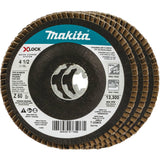 Makita T039033 XLock 41/2 60 Grit Type 29 Angled Grinding and Polishing Flap Disc XLock and All 7/8 Arbor Grinders, 3/pk