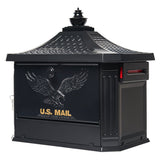 Architectural Mailboxes Hamilton Cast Aluminum, Locking, Post Mount Mailbox, Compatibility Code C, HM200BAM, Black, Large Capaci