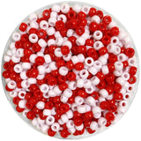 1200 pcs Christmas Pony Beads, Red and White Bead for Candy Cane Crafts, Plastic Christmas Bead for Crafts Jewelry Making, Pony 