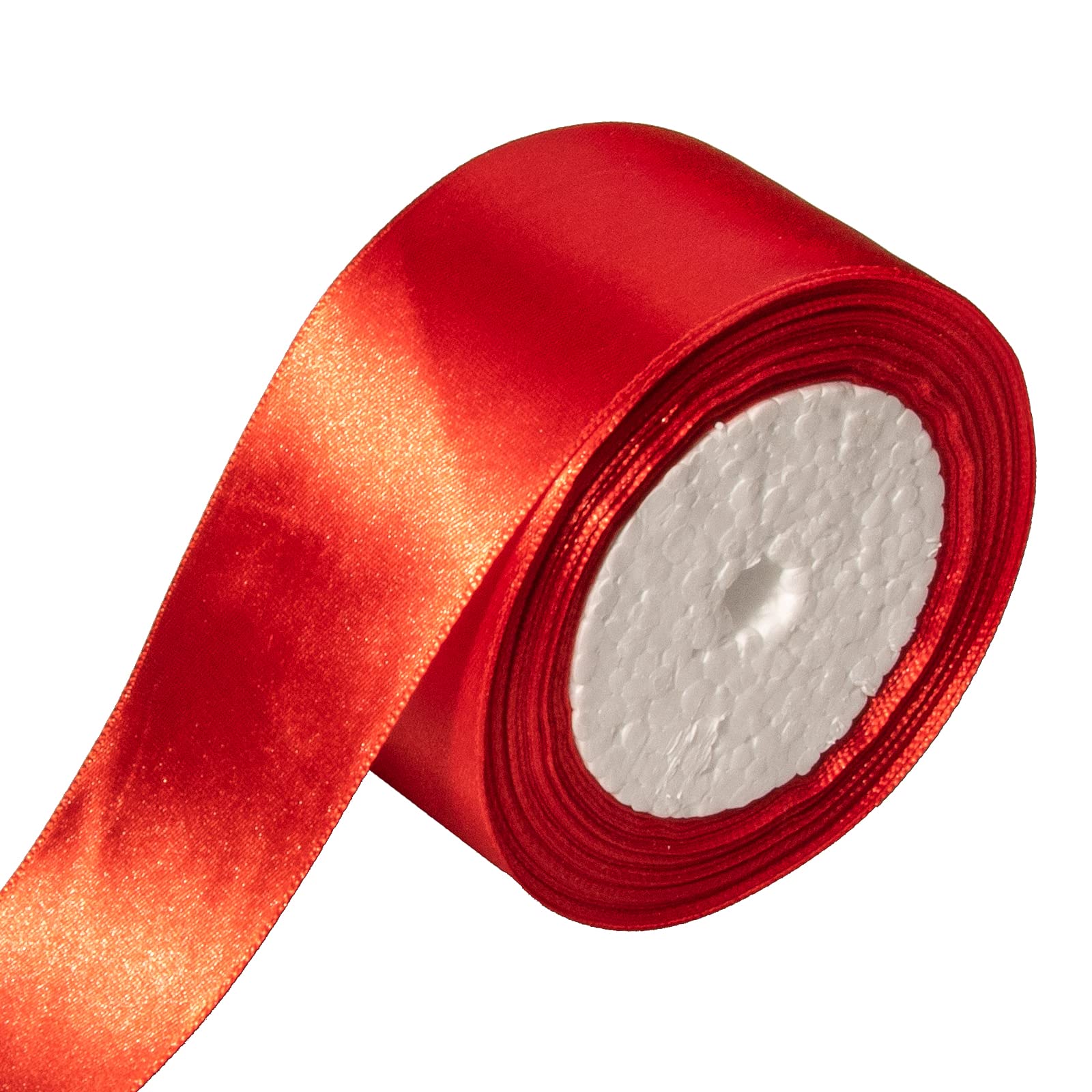 1.5 Inch 25 Yards Satin Ribbon, Red Ribbon for Gift Wrapping, Crafts, Gifts, Trimming, Sewing, Christmas Wedding Party Decoratio