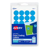 Avery Print/Write SelfAdhesive Removable Labels, 0.75 Inch Diameter, Light Blue, 1,008 per Pack (5461) (05461)
